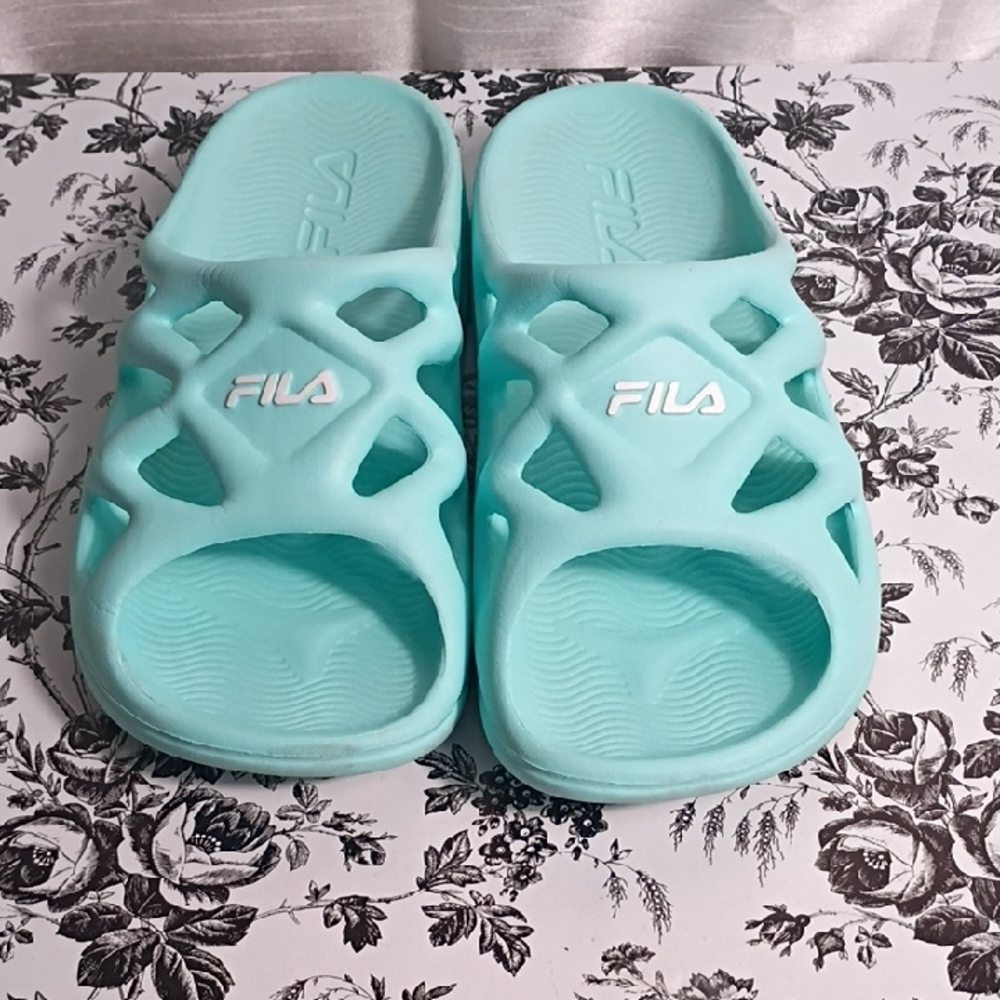 Fila Light‎ Blue Slide Unisex Sandals W10- M9